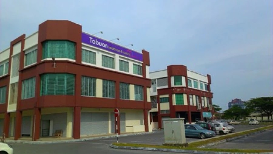The Tabuan Healthcare and Nursing Centre building in Kuching, with its signboard